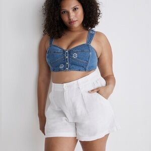 NWT Madewell Denim Sweetheart Bralette in Stamped Floral Size 10